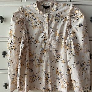 J. Crew Floral Cotton Blouse